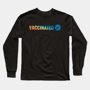 VACCINATED, Check Long Sleeve T-Shirt